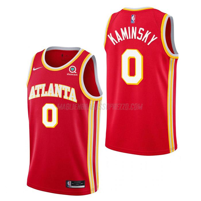 maglia frank kaminsky atlanta hawks di 0 uomo icon edition 2023 rosso