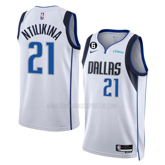 maglia frank ntilikina dallas mavericks di 21 uomo association edition 2023 bianco