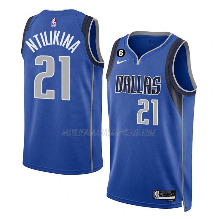 maglia frank ntilikina dallas mavericks di 21 uomo icon edition 2023 blu