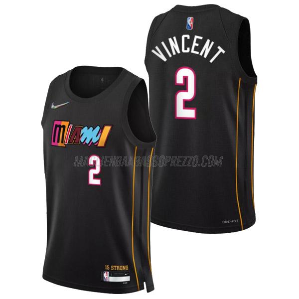 maglia gabe vincent miami heat di 2 uomo city edition 2022 nero