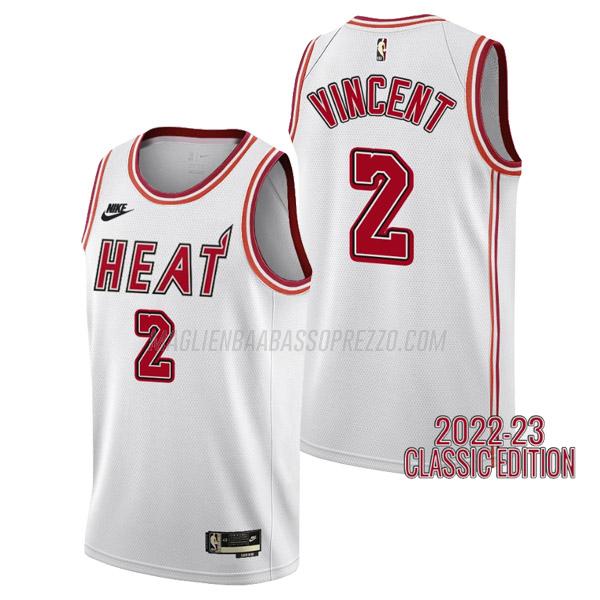 maglia gabe vincent miami heat di 2 uomo classic edition 2023 bianco