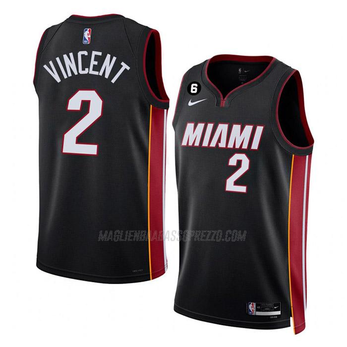 maglia gabe vincent miami heat di 2 uomo icon edition 2023 nero