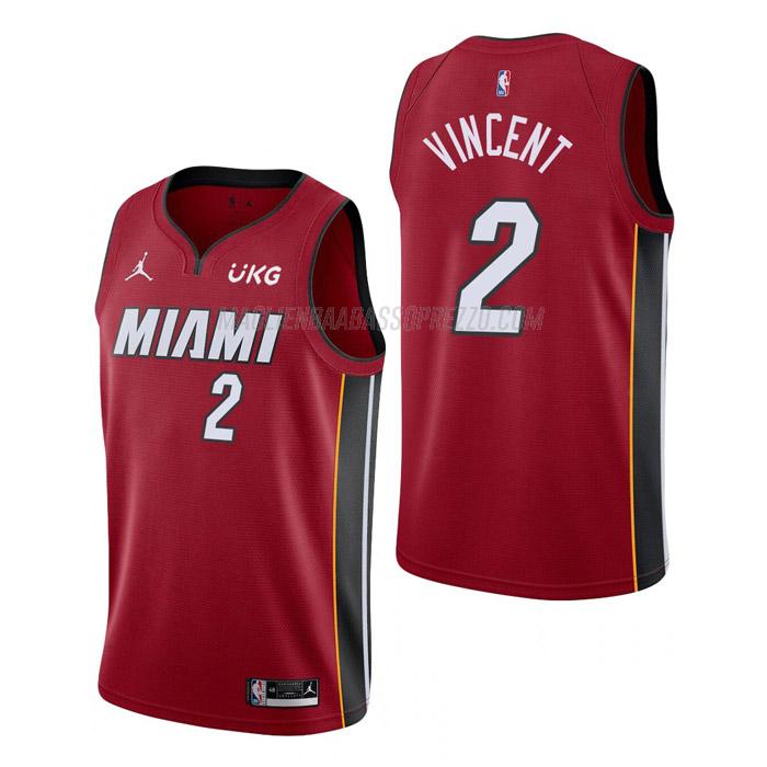 maglia gabe vincent miami heat di 2 uomo statement edition 2023 rosso