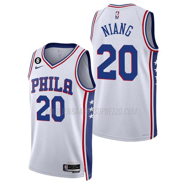 maglia georges niang philadelphia 76ers di 20 uomo association edition 2023 bianco