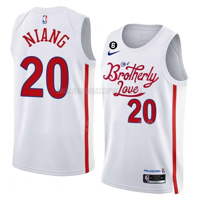 maglia georges niang philadelphia 76ers di 20 uomo city edition 2023 bianco