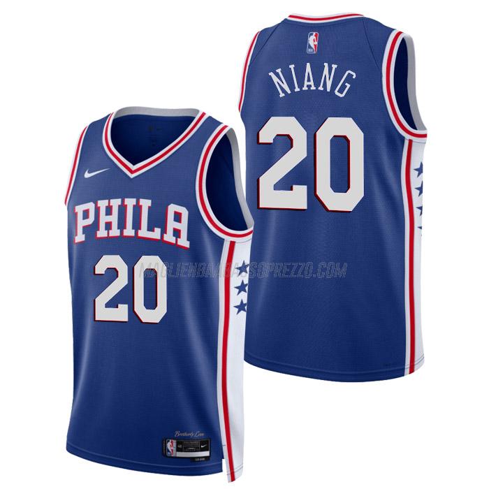 maglia georges niang philadelphia 76ers di 20 uomo icon edition 2023 blu