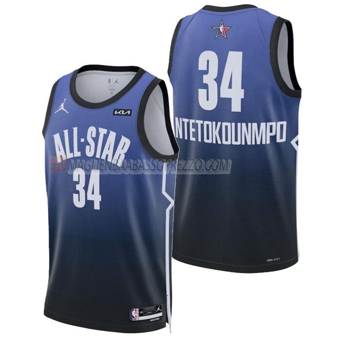 maglia giannis antetokounmpo nba all-star di 34 uomo 2023 blu