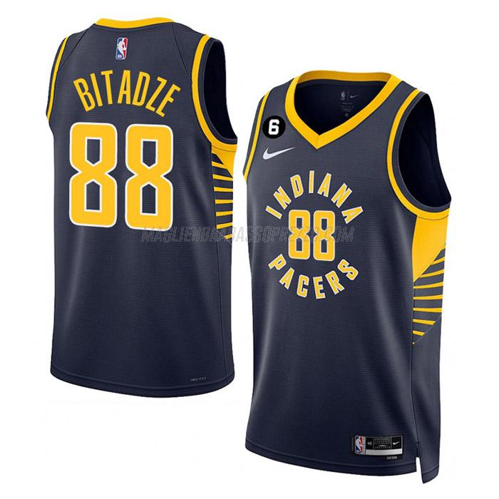 maglia goga bitadze indiana pacers di 88 uomo icon edition 2023 blu navy