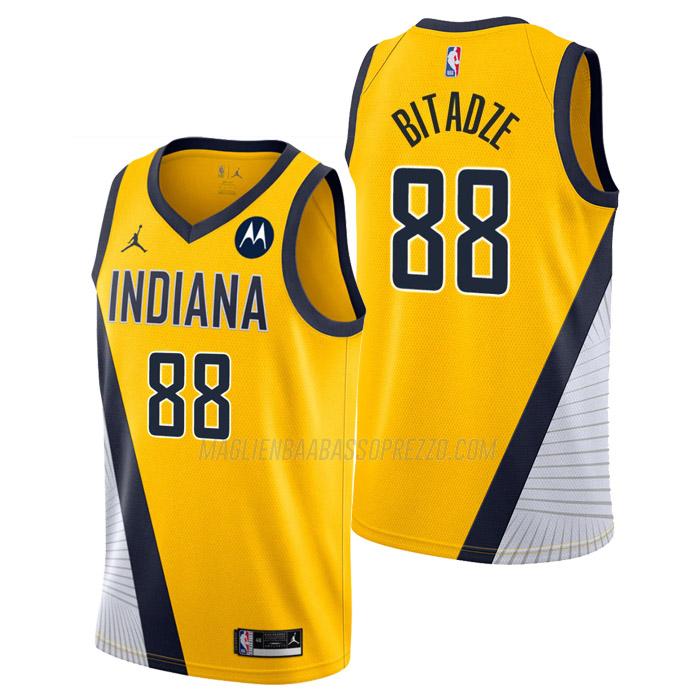 maglia goga bitadze indiana pacers di 88 uomo statement edition 2023 giallo