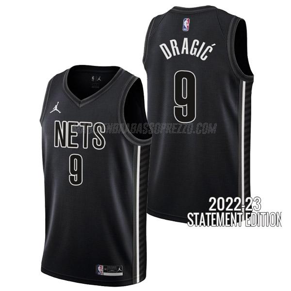 maglia goran dragic brooklyn nets di 9 uomo statement edition 2023 nero