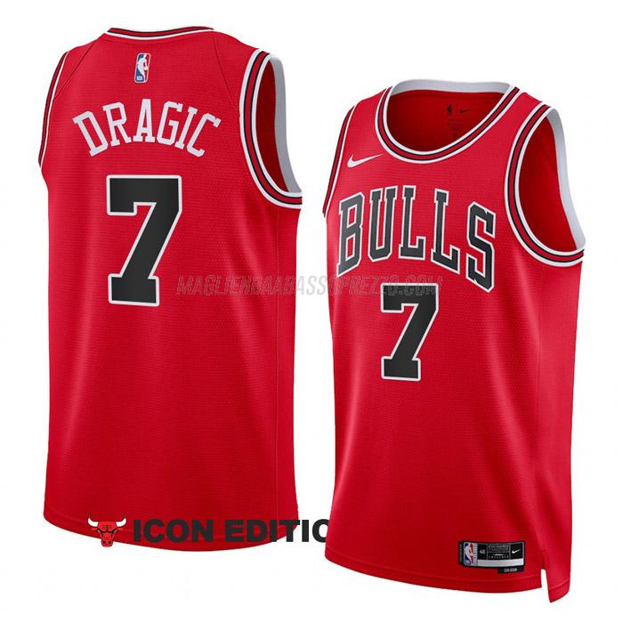 maglia goran dragic chicago bulls di 7 uomo icon edition 2023 rosso