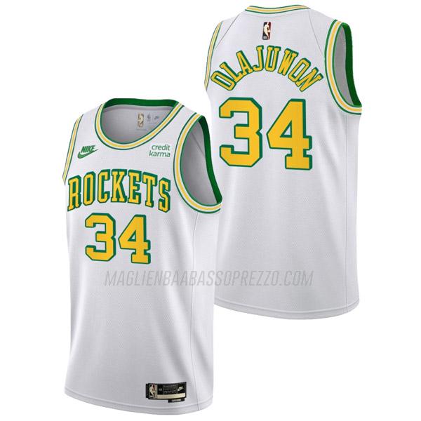 maglia hakeem olajuwon houston rockets di 34 uomo classic edition 2023 bianco