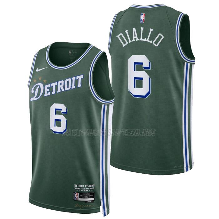 maglia hamidou diallo detroit pistons di 6 uomo city edition 2023 verde