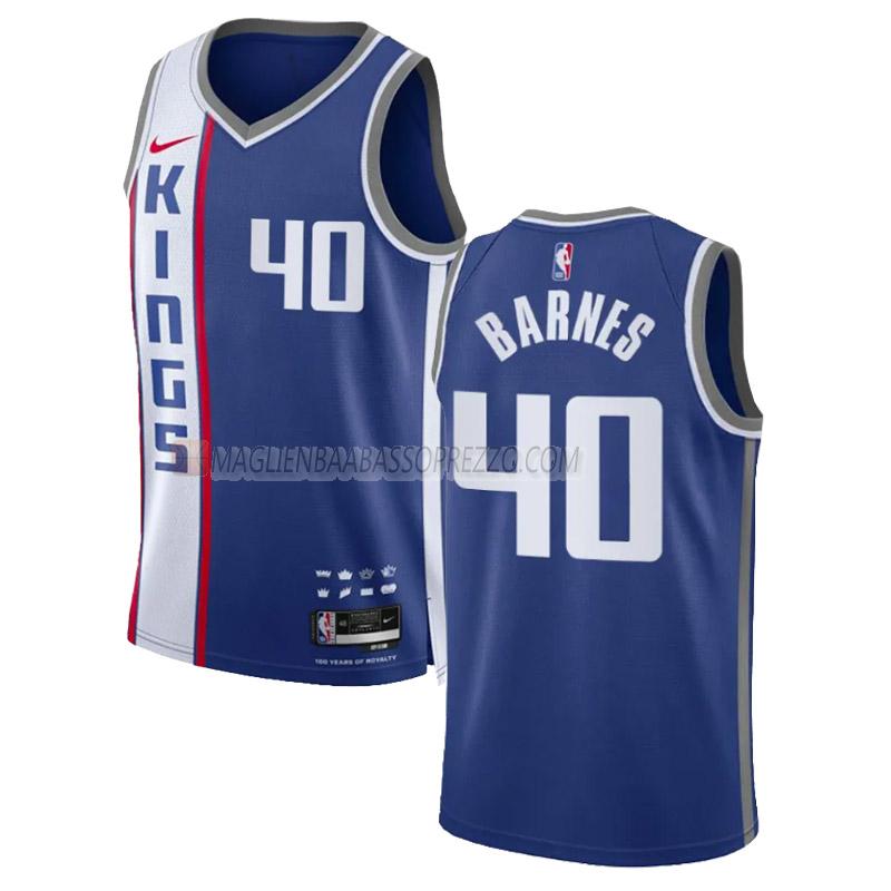 maglia harrison barnes sacramento kings di 40 uomo city edition 2023-24 blu