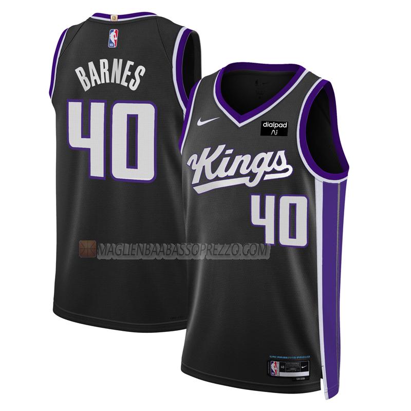 maglia harrison barnes sacramento kings di 40 uomo icon edition 2023-24 nero