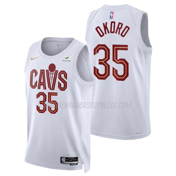 maglia isaac okoro cleveland cavaliers di 35 uomo association edition 2023 bianco