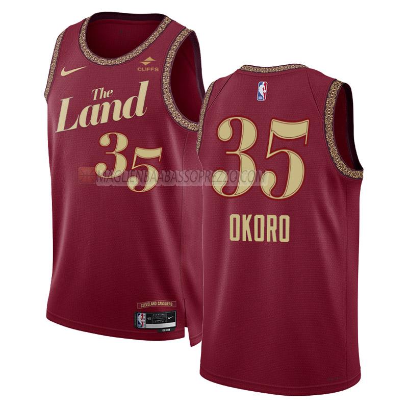 maglia isaac okoro cleveland cavaliers di 35 uomo city edition 2023-24 nero