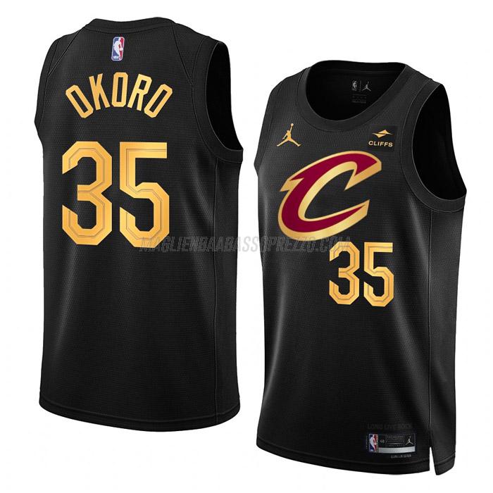 maglia isaac okoro cleveland cavaliers di 35 uomo statement edition 2023 nero