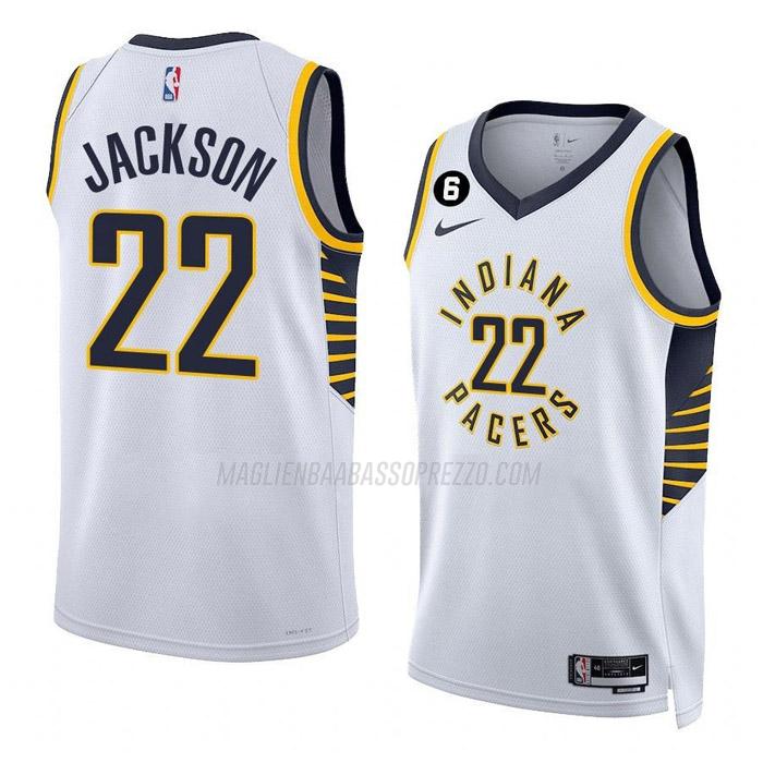 maglia isaiah jackson indiana pacers di 22 uomo association edition 2023 bianco