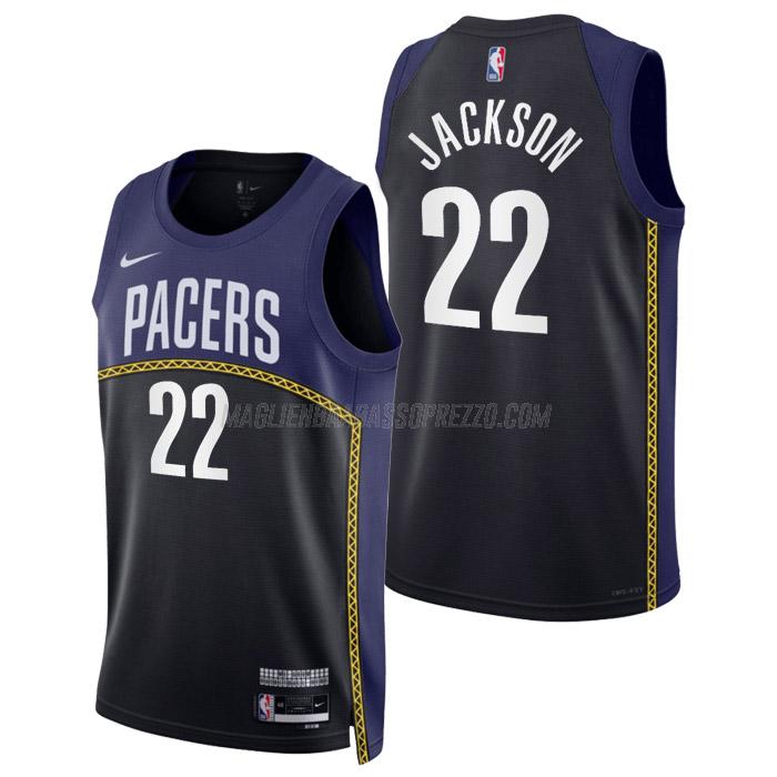 maglia isaiah jackson indiana pacers di 22 uomo city edition 2023 nero