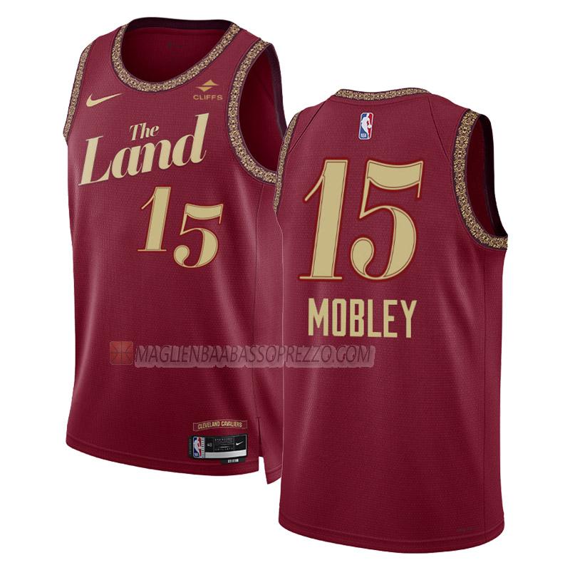 maglia isaiah mobley cleveland cavaliers di 15 uomo city edition 2023-24 nero