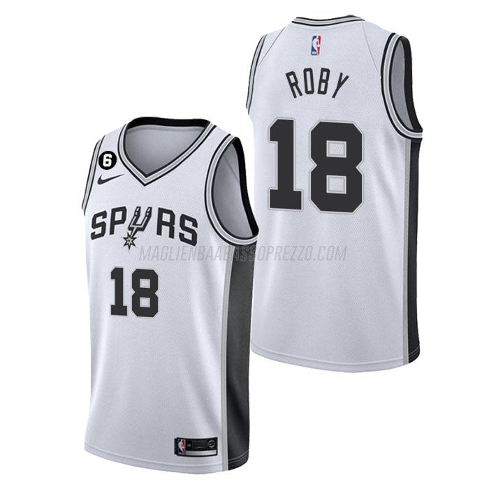 maglia isaiah roby san antonio spurs di 18 uomo association edition 2023 bianco