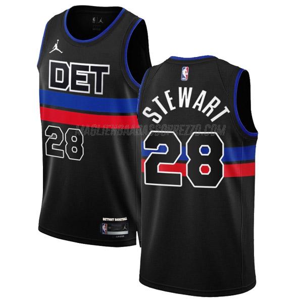 maglia isaiah stewart detroit pistons di 28 uomo statement edition 2023 nero