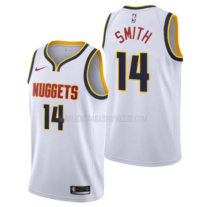 maglia ish smith denver nuggets di 14 uomo association edition 2023 bianco