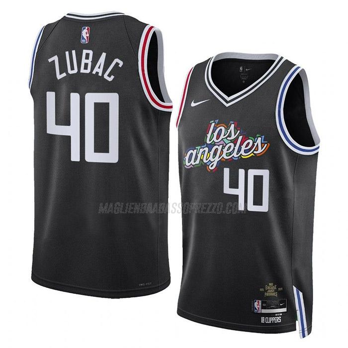 maglia ivica zubac los angeles clippers di 40 uomo city edition 2023 nero