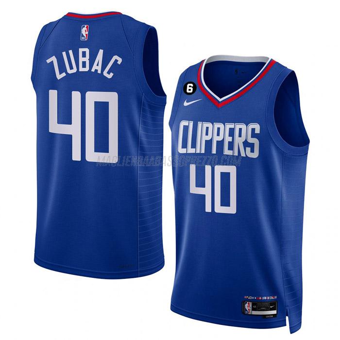 maglia ivica zubac los angeles clippers di 40 uomo icon edition 2023 blu