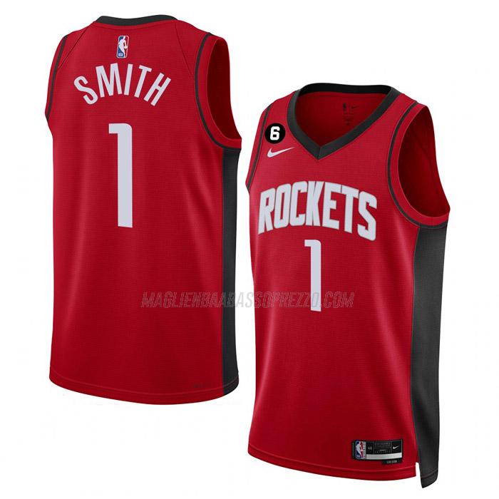 maglia jabari smith houston rockets di 1 uomo icon edition 2023 rosso