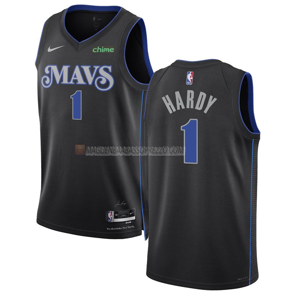 maglia jaden hardy dallas mavericks di 1 uomo city edition 2023-24 nero