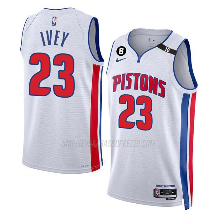 maglia jaden ivey detroit pistons di 23 uomo association edition 2023 bianco