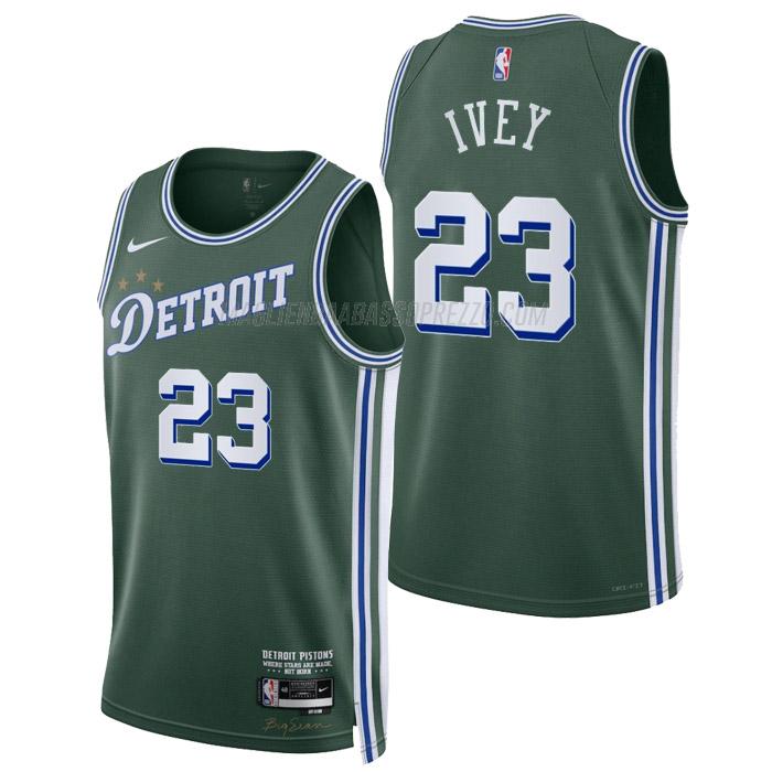 maglia jaden ivey detroit pistons di 23 uomo city edition 2023 verde