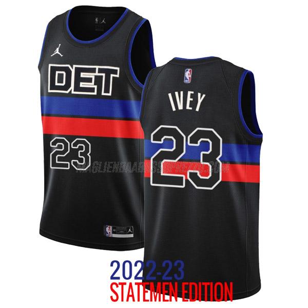 maglia jaden ivey detroit pistons di 23 uomo statement edition 2023 nero