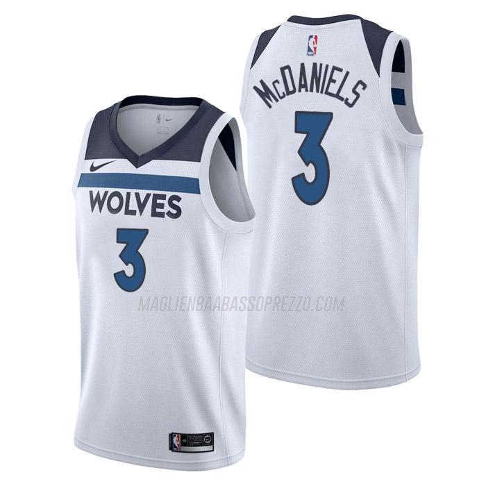 maglia jaden mcdaniels minnesota timberwolves di 3 uomo association edition 2023 bianco