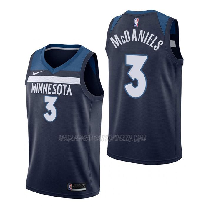 maglia jaden mcdaniels minnesota timberwolves di 3 uomo icon edition 2023 blu navy