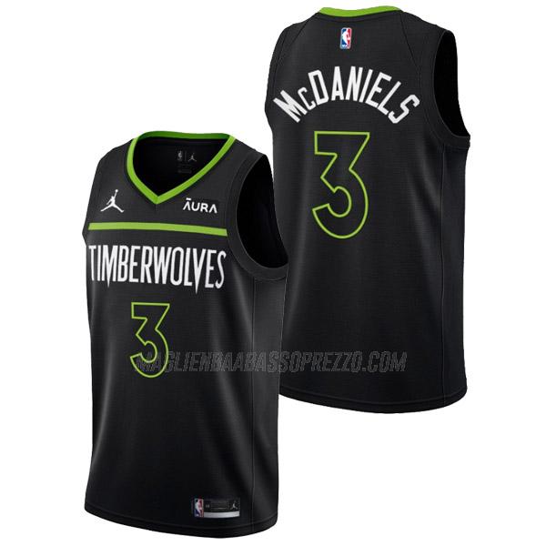 maglia jaden mcdaniels minnesota timberwolves di 3 uomo statement edition 2023 nero