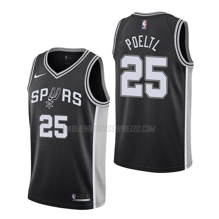 maglia jakob poeltl san antonio spurs di 25 uomo icon edition 2023 nero