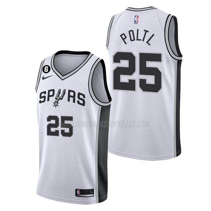 maglia jakob poltl san antonio spurs di 25 uomo association edition 2023 bianco