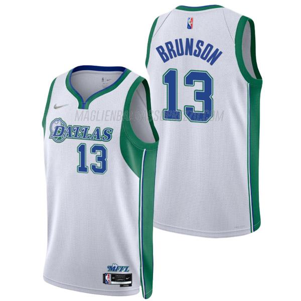 maglia jalen brunson dallas mavericks di 13 uomo city edition 2022 bianco