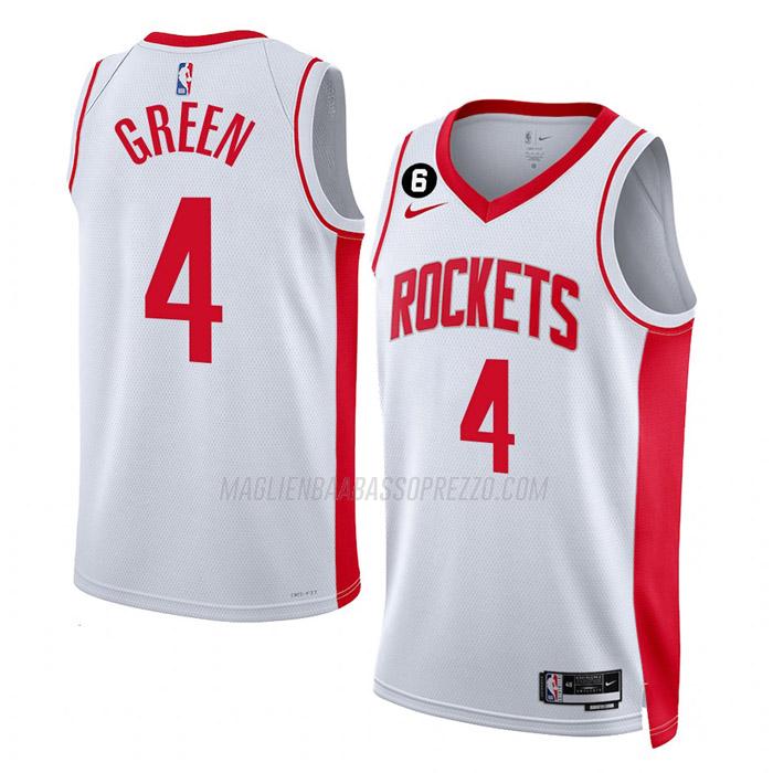 maglia jalen green houston rockets di 4 uomo association edition 2023 bianco