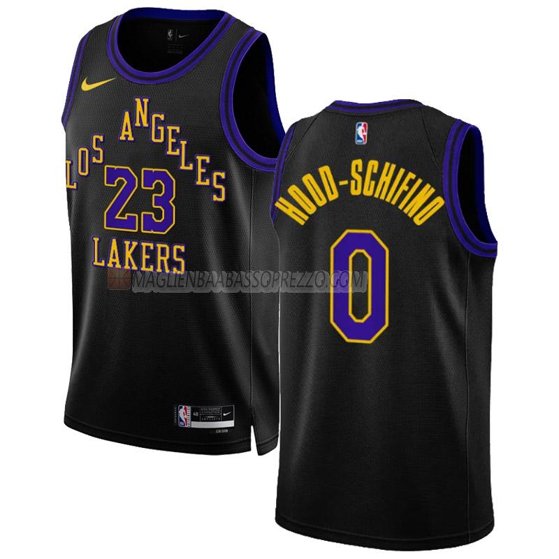 maglia jalen hood-schifino los angeles lakers di 0 uomo city edition 2023-24 nero