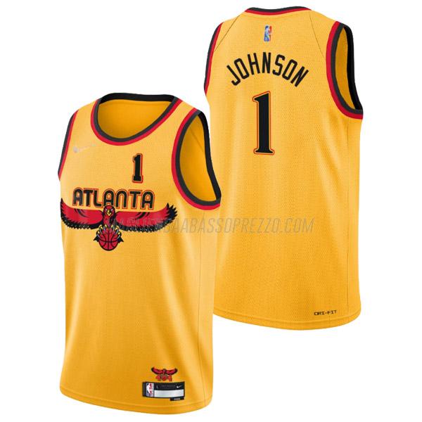 maglia jalen johnson atlanta hawks di 1 uomo city edition 2022 giallo