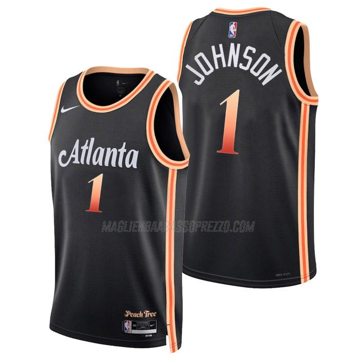 maglia jalen johnson atlanta hawks di 1 uomo city edition 2023 nero