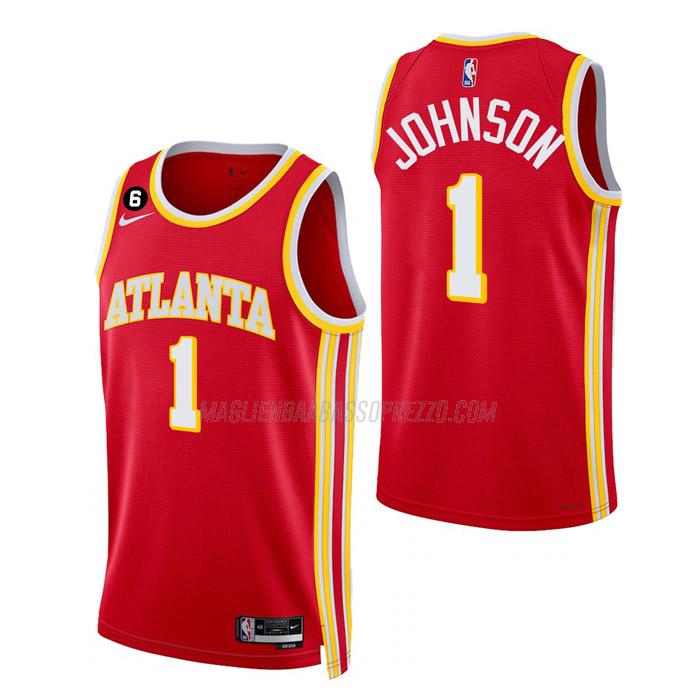 maglia jalen johnson atlanta hawks di 1 uomo icon edition 2023 rosso