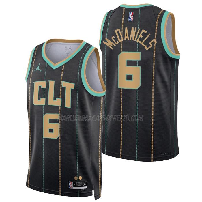 maglia jalen mcdaniels charlotte hornets di 6 uomo city edition 2023 nero