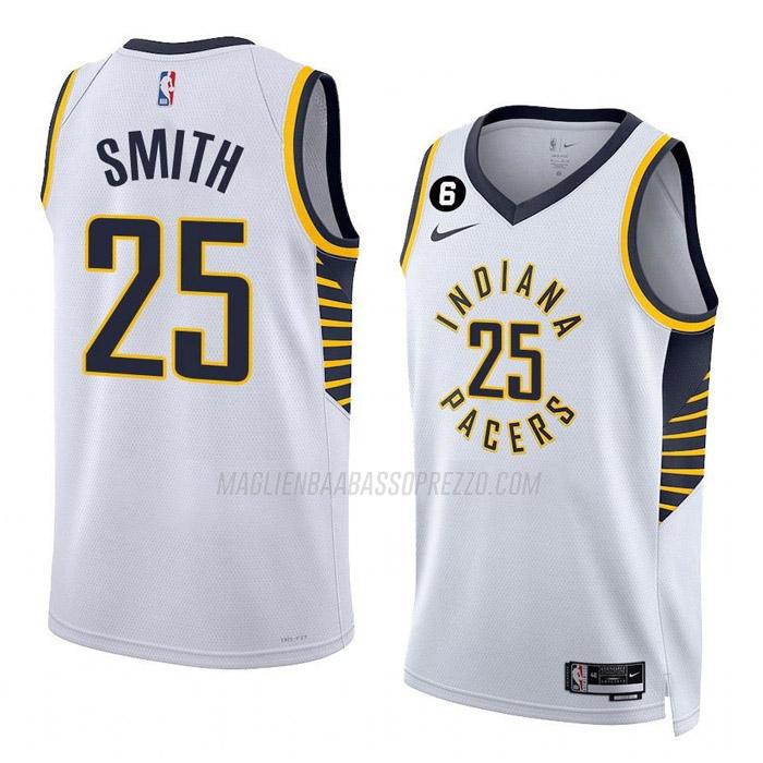 maglia jalen smith indiana pacers di 25 uomo association edition 2023 bianco