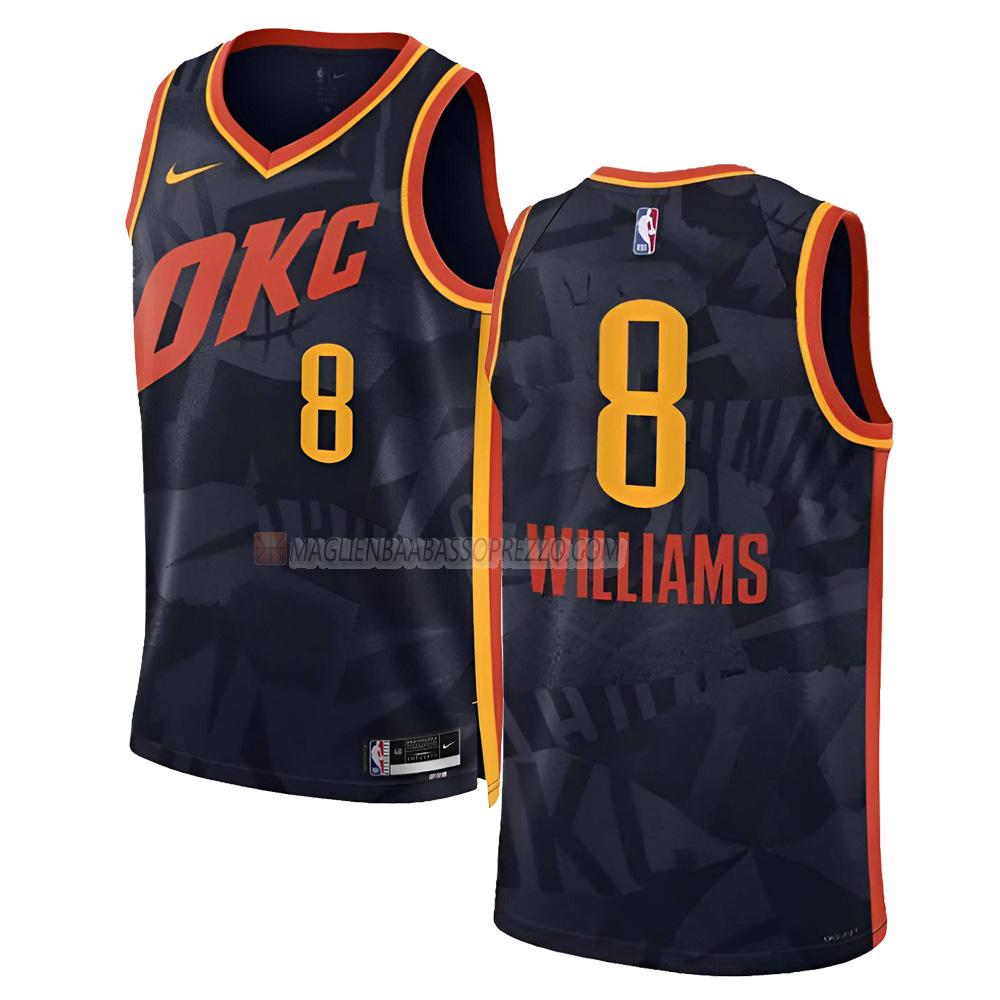 maglia jalen williams oklahoma city thunder di 8 uomo city edition 2023-24 nero