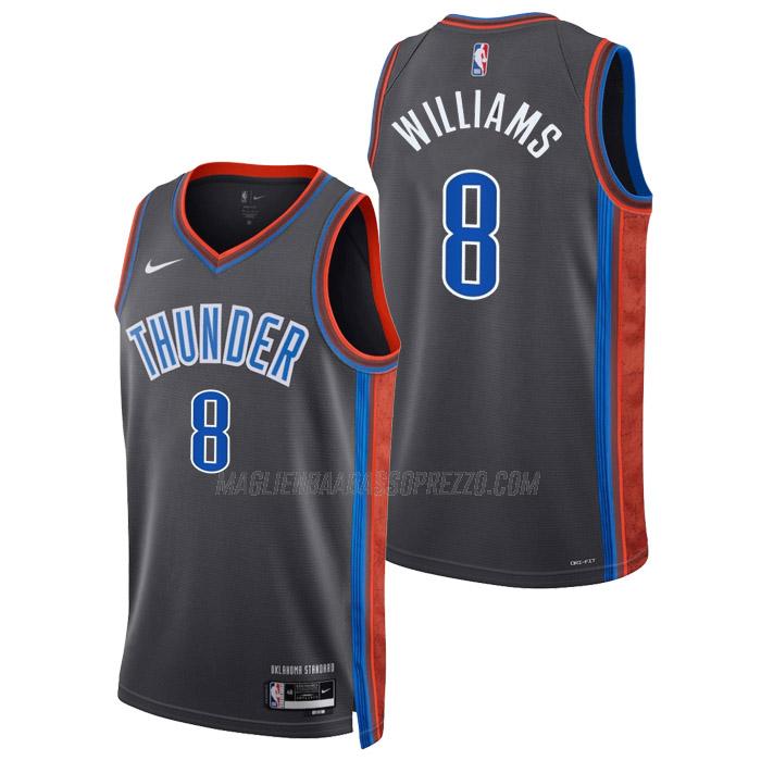 maglia jalen williams oklahoma city thunder di 8 uomo city edition 2023 grigio